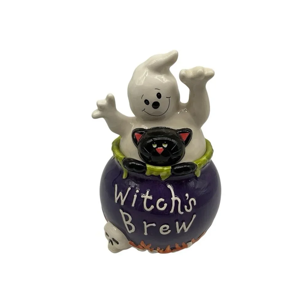 David's Cookies Vintage Halloween Witch's Brew Cookie Jar Kitchen Collectible